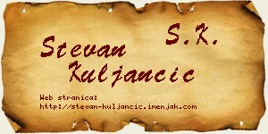 Stevan Kuljančić vizit kartica